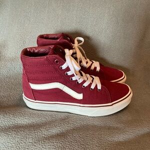 Vans Skate SK-8 Hi Red High Top Suede/Canvas Sneakers Men’s 4 Womens 5.5